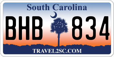 SC license plate BHB834