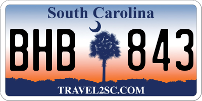 SC license plate BHB843