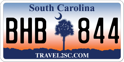 SC license plate BHB844