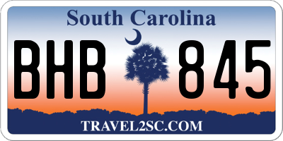 SC license plate BHB845