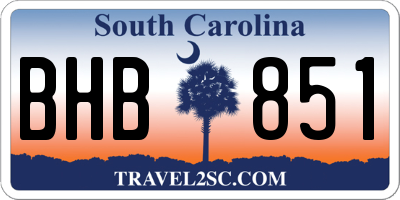 SC license plate BHB851