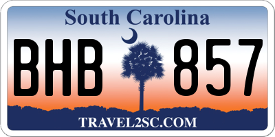 SC license plate BHB857