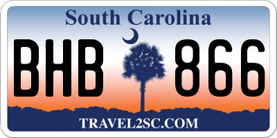 SC license plate BHB866