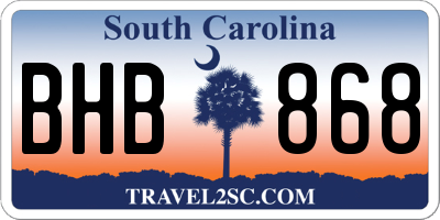 SC license plate BHB868