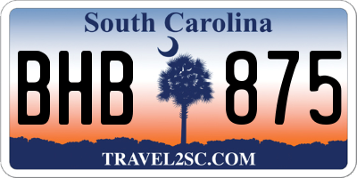 SC license plate BHB875