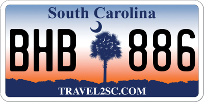 SC license plate BHB886