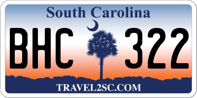 SC license plate BHC322
