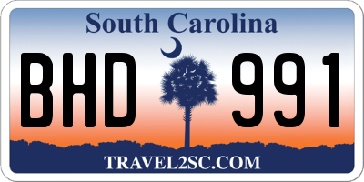 SC license plate BHD991