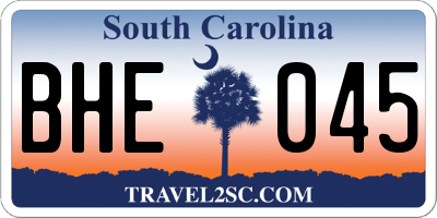 SC license plate BHE045