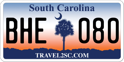 SC license plate BHE080