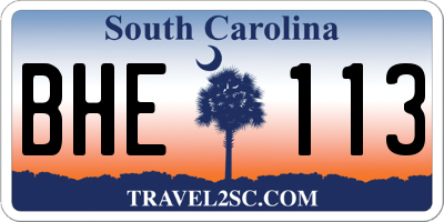 SC license plate BHE113