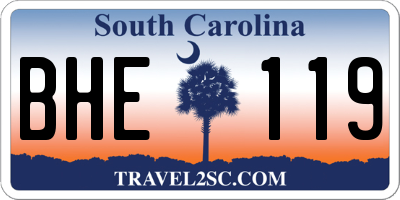 SC license plate BHE119