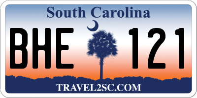SC license plate BHE121