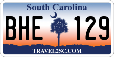 SC license plate BHE129