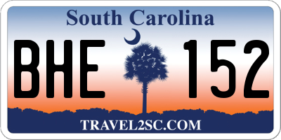 SC license plate BHE152