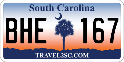 SC license plate BHE167
