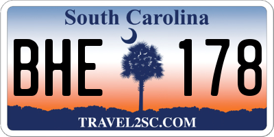 SC license plate BHE178