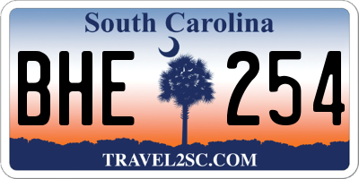 SC license plate BHE254