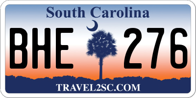 SC license plate BHE276