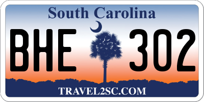 SC license plate BHE302