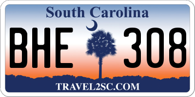 SC license plate BHE308
