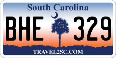 SC license plate BHE329