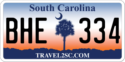 SC license plate BHE334