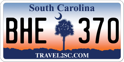 SC license plate BHE370
