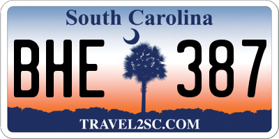 SC license plate BHE387
