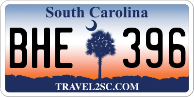 SC license plate BHE396