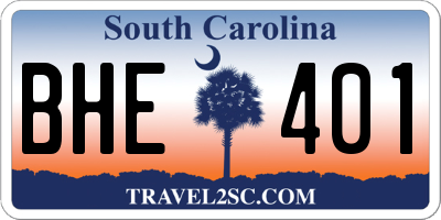 SC license plate BHE401