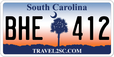 SC license plate BHE412