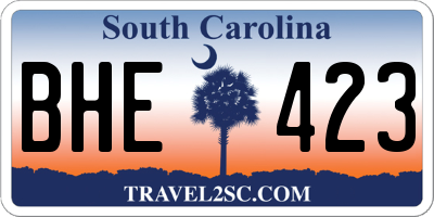 SC license plate BHE423