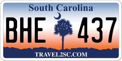 SC license plate BHE437