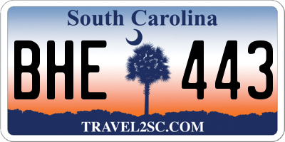 SC license plate BHE443