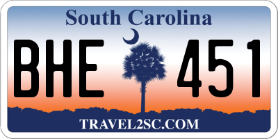 SC license plate BHE451