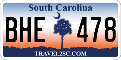 SC license plate BHE478