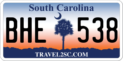 SC license plate BHE538