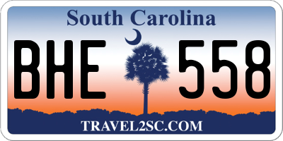 SC license plate BHE558