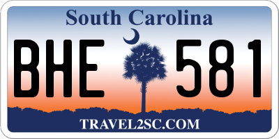 SC license plate BHE581