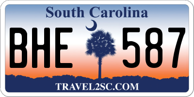 SC license plate BHE587