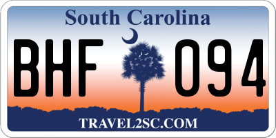 SC license plate BHF094