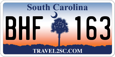 SC license plate BHF163