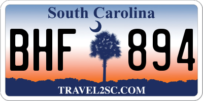 SC license plate BHF894