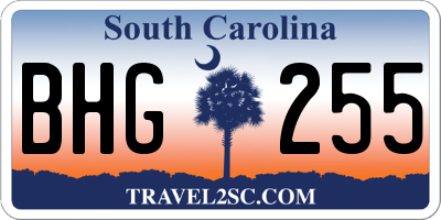 SC license plate BHG255