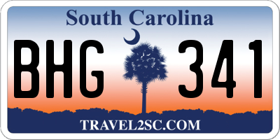 SC license plate BHG341