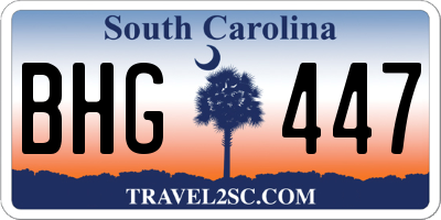SC license plate BHG447