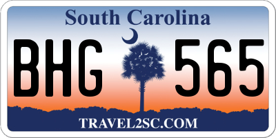 SC license plate BHG565