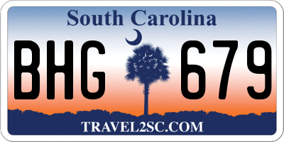 SC license plate BHG679