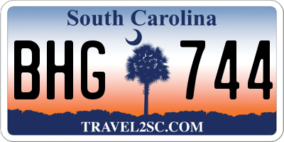 SC license plate BHG744